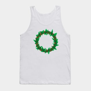 Circle Wood Leaf Game Play Button Tank Top